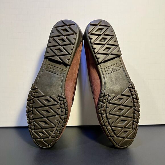Womens HUSH PUPPIES Brown Leather Slip On Comfort Loafers / Size 7.5M - Picture 8 of 9